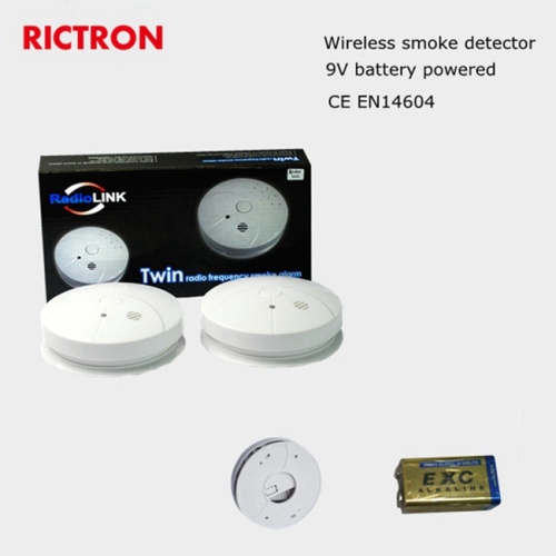 Портативный многосвязный двухтональный светодиодный датчик дыма Беспроводной дымовой извещатель RC421-WL