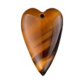 Yellow Tiger Eye Stone 25x40mm Love Heart Pendant for DIY Making Jewelry