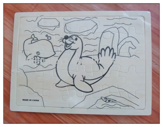 Preschool Toy Wooden Puzzle & DIY Puzzle Paint Set WP2-1/7