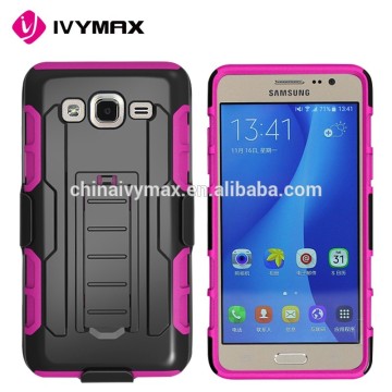 3 in 1 heavy duty PC Silicone combo case with holster for Samsung G5500