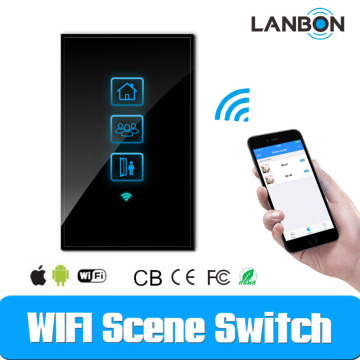 Lanbon glass panel touch wifi smart scene switch control all switch by one touch