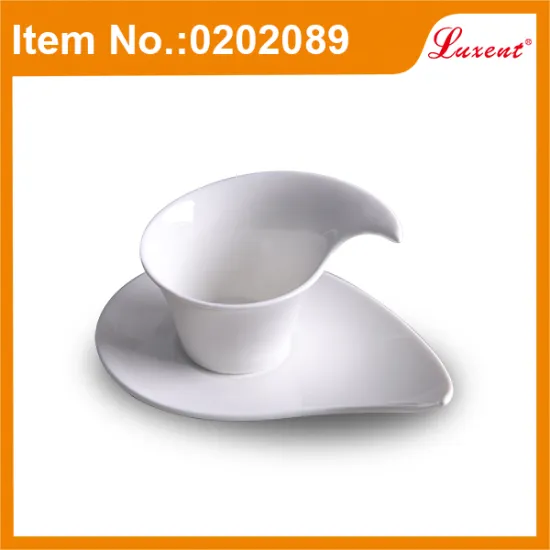 white ceramic espresso coffee cup with saucer