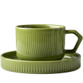 Green Ceramic Reusable Coffee Cup Set Porcelain Coffee Mugs Tea Mug Stoneware Cappuccino Latte Cup