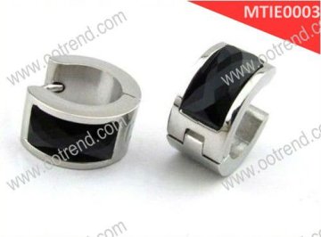 Half Black onyx inlaid titanium high quality jewelry ,hot selling new black onyx titanium jewelry to unisex jewelry