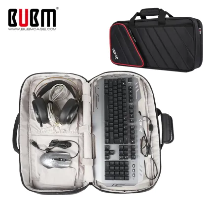 BUBM E-sports Sing Shoulder Backpack bag case for Professional PC Gamer & Computer Worker Keyboard Mouse Earphone Accessories
