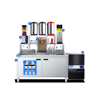Customized Stainless Steel Workbench Design for Milk Boba Shop Equipment Display
