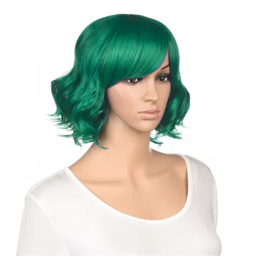 New Movie Cruella Wig  green Wigs for Costume Cosplay Women Girls Short Curly Synthetic Hair Cute Wigs for Party Halloween