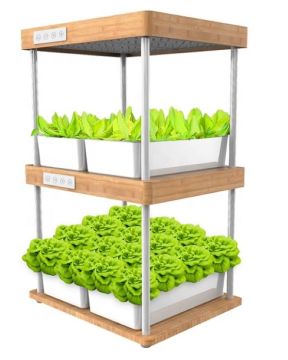 SHENPU Wooden Bamboo Hydroponics Smart Garden Flower Pot