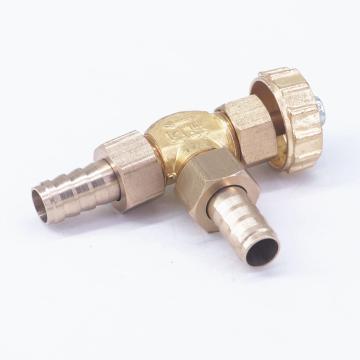 Elbow Brass Needle Valve 10mm hose barb only for gas Max Pressure 0.8 Mpa