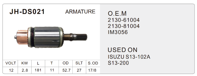 starter parts- JHR-DS021-X