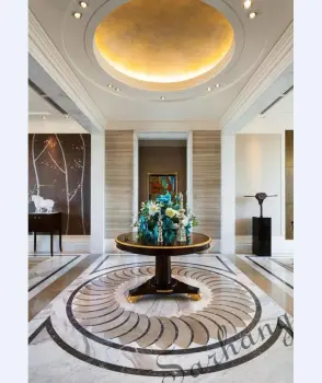 Classical villas Interior porch decoration  marble  Pattern  waterjet marble medallion,luxury marble inlay medallion