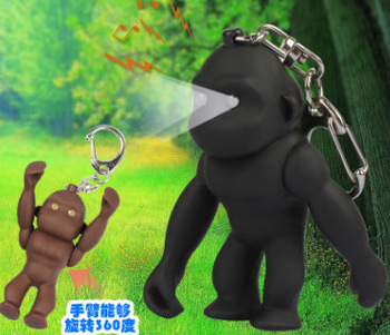 GORILLA led keychain with sound , Release high and strong illuminated light