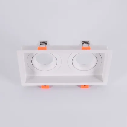 Double head square LED downlight fixture