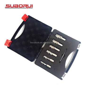 SUBORUI 3/4 Inch Weldon Shank Annular Cutter Set 6pcs Magnetic Steel Core Drill Bit with Pilot Pin HSS Slugger Bits for Drill Press" 

However, if you're looking for a more concise and SEO-friendly title, consider:

"SUBORUI 3/4 Inch Annular Cutter Set 6p