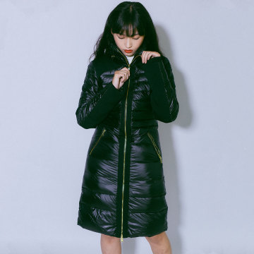 Women`s 100% Nylon long down jacket