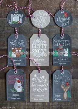 Black Kraft Paper Christmas Gift Tag