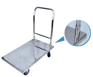 Multifunction Stainless Steel 150kg Heavy Duty Foldable Hand Push Platform Cart Trolley for Industrial Warehouse Utility