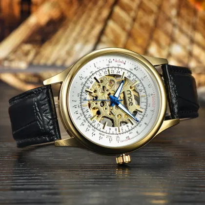 famous brand OEM black mechanical chronograph watch