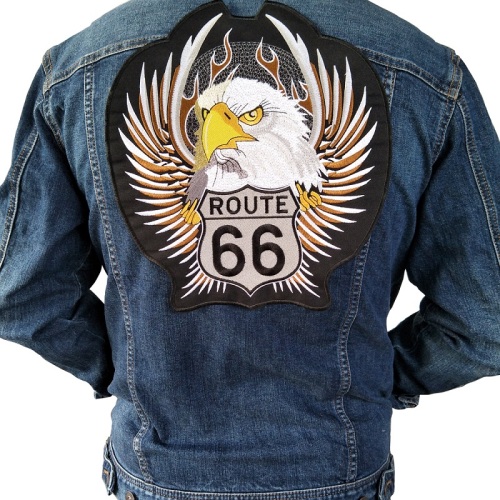 Eagle Route 66 Motorcycle Embroidery Patches Badge
