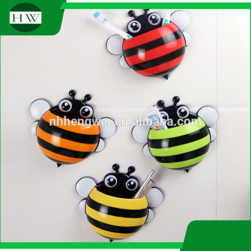 Sucker Toothbrush Holder Bee shape plastic toothbrush holder Bee Wall Mount Strong Chuck Plastic Little Bee With Suction Cup