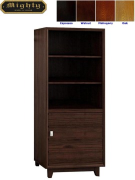 3 Shelf Wooden Storage Bookcase With Door
