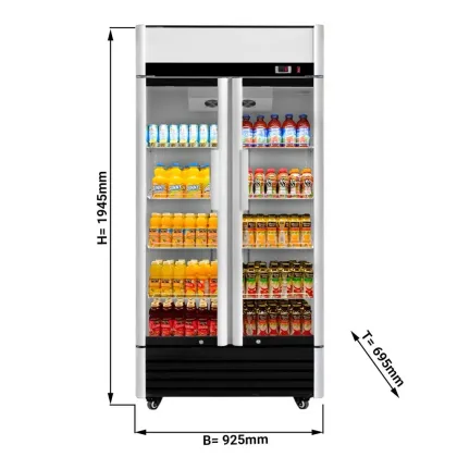 630L Double Door Beverage Display Cooler for Pepsi and Cola