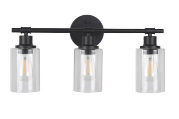 Modern 3-cahaya masuk hitam masuk kesombongan Vanity Light