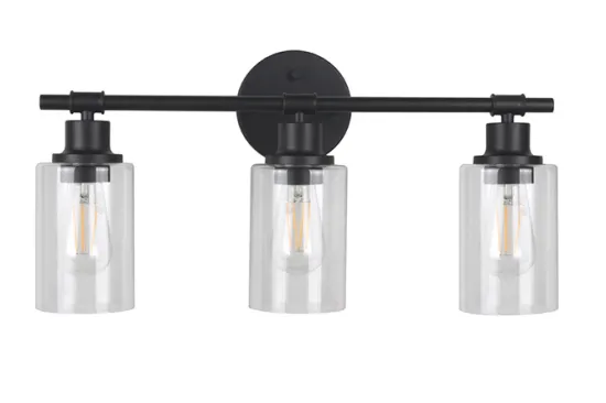 Modern 3-light Black Indoor Entryway Vanity Light
