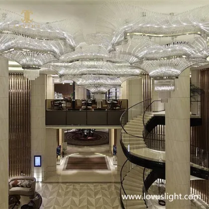 White personalized creative shape hotel hall chandelier banquet hall custom chandelier