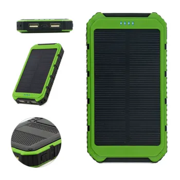 10000mAh Dual USB Solar Panel External Battery Charger For Mobile Phones Tablets