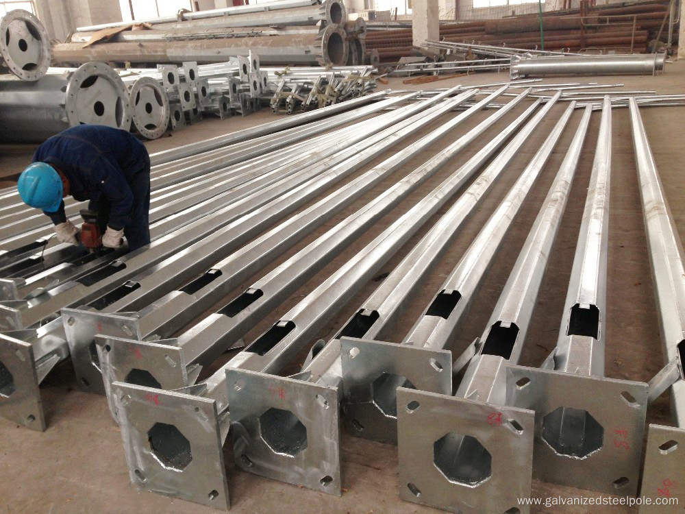 octagonal galvanized lighting steel pole