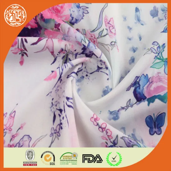 Custom design print fabric for wedding dress