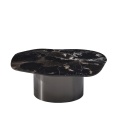 Marble stainless steel end table