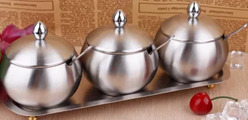 304 Stainless Steel Jar With Stainless Steel Spoon