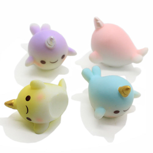 Kawaii Narwhal Dolphin Cartoon 3D Resina Miniatura Art Supply DIY Craft Scrapbooking