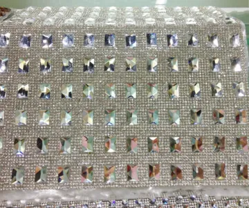 Hot-Fix Rectangle Rhinestone Mesh Trimming, Diamante Net