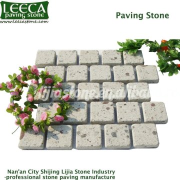 White cobble paving, cobble pavers