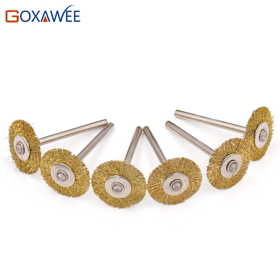 GOXAWEE 10pcs Abrasive Tools Dremel Accessories Tools Wire Wheel Brush Polishing Brush for Dremel Mini Drill 3.0mm shank