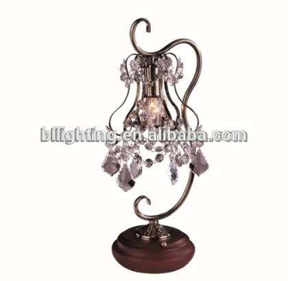 Antique brass crystal study desk lamp