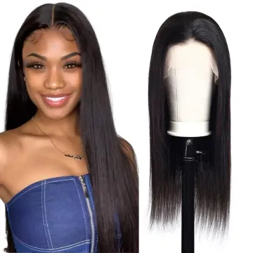 Brazilian Human Hair Lace Front Wig Straight Virgin Hair Lace Wig For Black Women Pre Pluck Lace Wig With Baby Hair