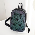 New mini backpack for women geometric rhomboid backpack for men and women portable luminous backpack