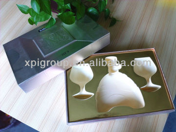 XO wine paper packaging box with plastic insert tray