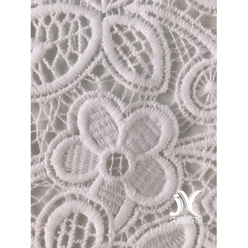 White Crochet Embroidery Fabric