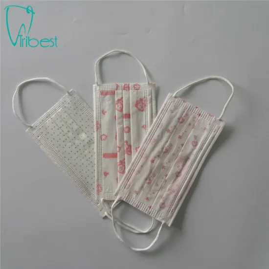 Non-Woven Surgical Ear-Loop Red Printing Face Mask