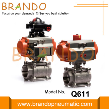 Pneumatic Three-Piece Ball Valve Stainless Steel 304