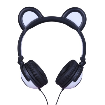 OEM färgglada lysande LED Panda Ear-hörlurar