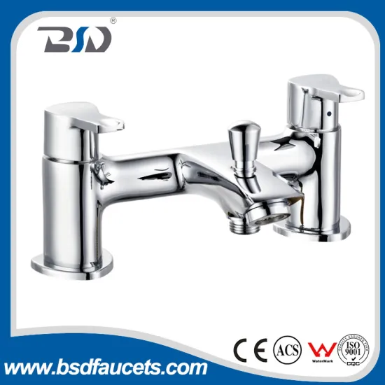 Modern bathroom deck mounted bath shower mixer brass chrome plated made in China