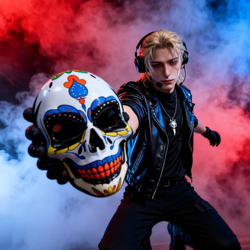 Multicolor Floral Sugar Skull Mask