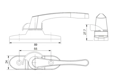 Long Handle Crescent Lock