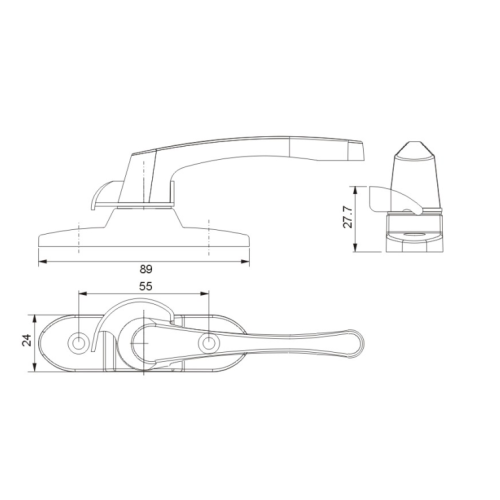 Long Handle Crescent Lock